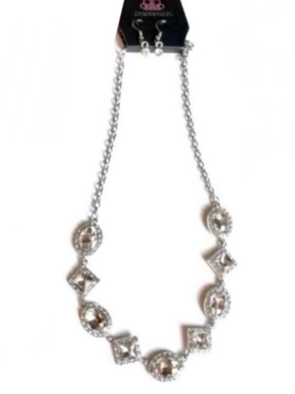 NWT Paparazzi Geometric Rhinestone Necklace - Picture 2 of 11